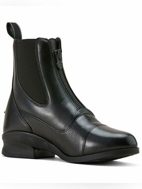 Ariat Heritage RT Zip Paddock Boots - Women’s Round Toe Leather Boot in Black.